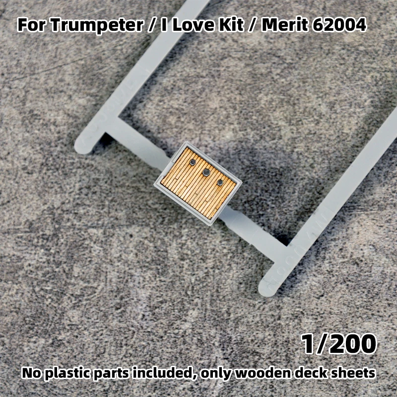 Modell-Upgrade-Teile: Lasergeschnittene Holzdeckplatte mit selbstklebender Ankerkette für Merit I Love Kit 62004 Battleship 1905 1/200 – Detail 3