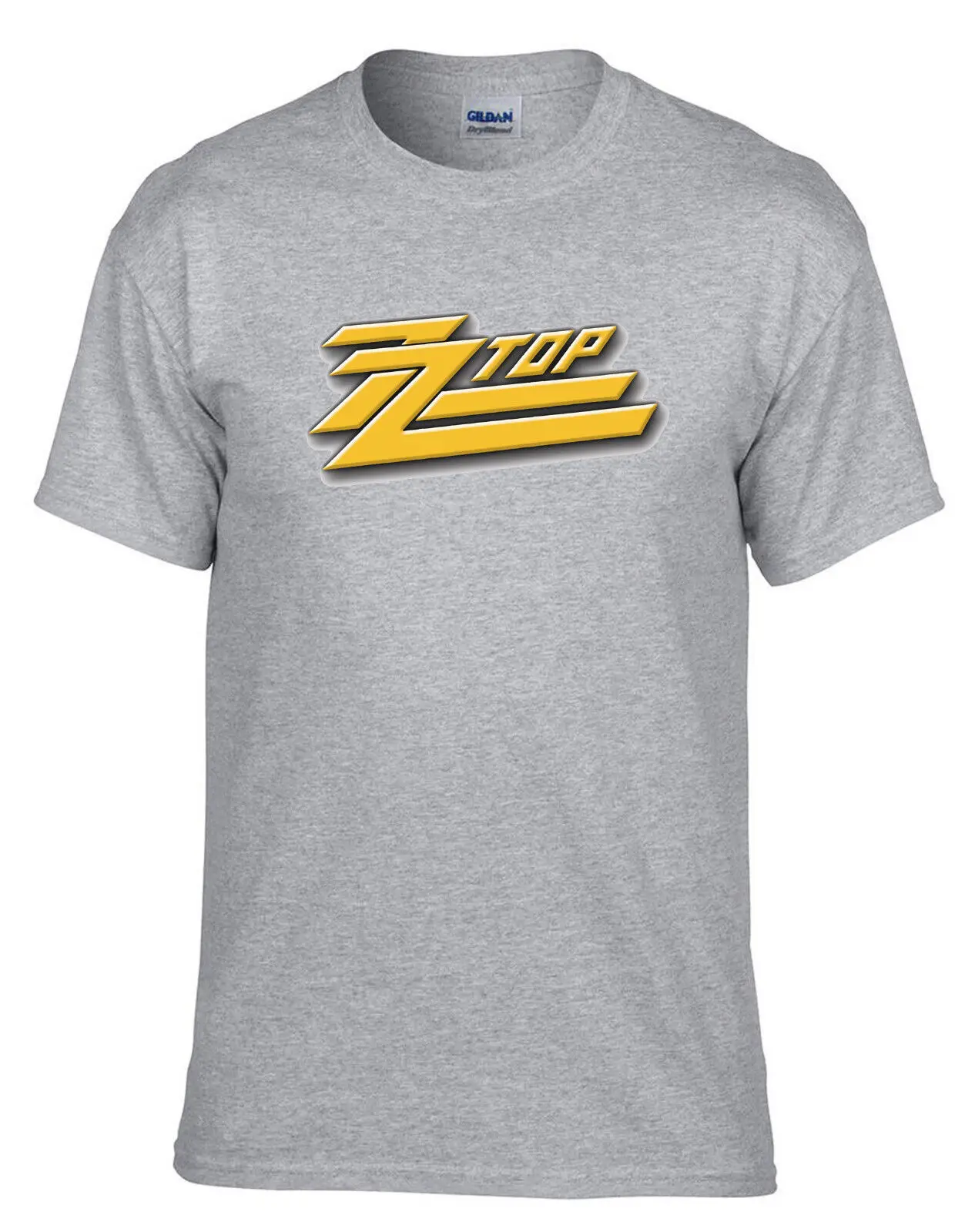 ZZTOP ZZ TOP Rock Metal Rules Fun Music Logo Grey T-Shirt -375_Grey