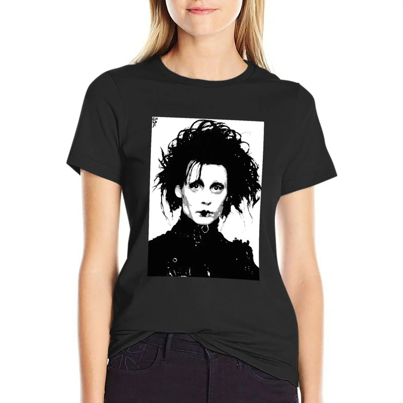 

Edward Scissorhands T-Shirt oversized animal print shirt for girls vintage t shirts for Women graphic