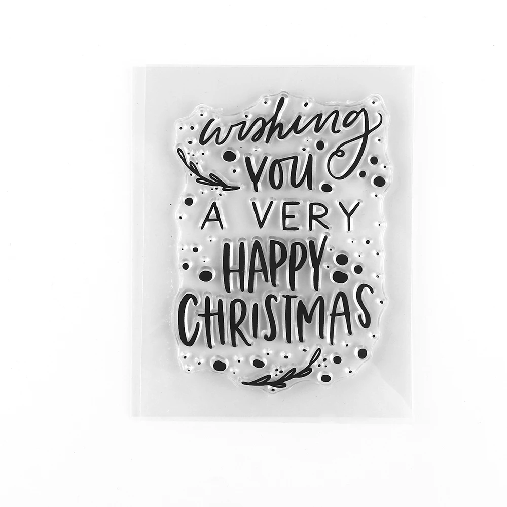 

Happy Christmas Clear Stamps and Cutting Dies For DIY Craft Making Card Photo Album Scrapbooking Decoration Template Art Decorat