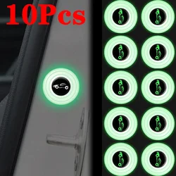 10 pçs porta de fechamento almofadas à prova de choque luminosa tiras anti-colisão universal porta do carro gaxeta silenciosa adesivos de carro de absorção de choque