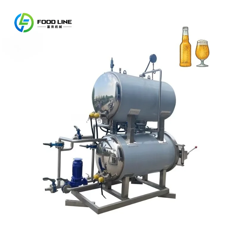 Double Layer Retort Sterilizer PLC Touch Screen High Temp Sterilization Autoclave Machine for Beverage & Food Sterilization