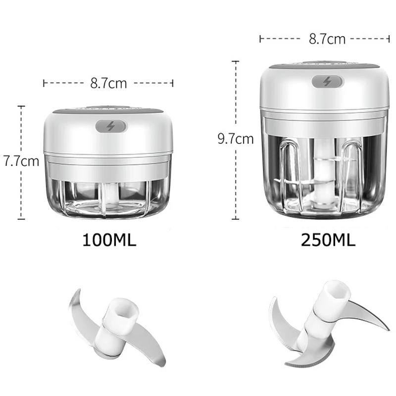 Mini frullatore elettrico per aglio frullatore USB robot da cucina tritatutto per peperoncino macchina per schiacciapatate frullatore per aglio Foy