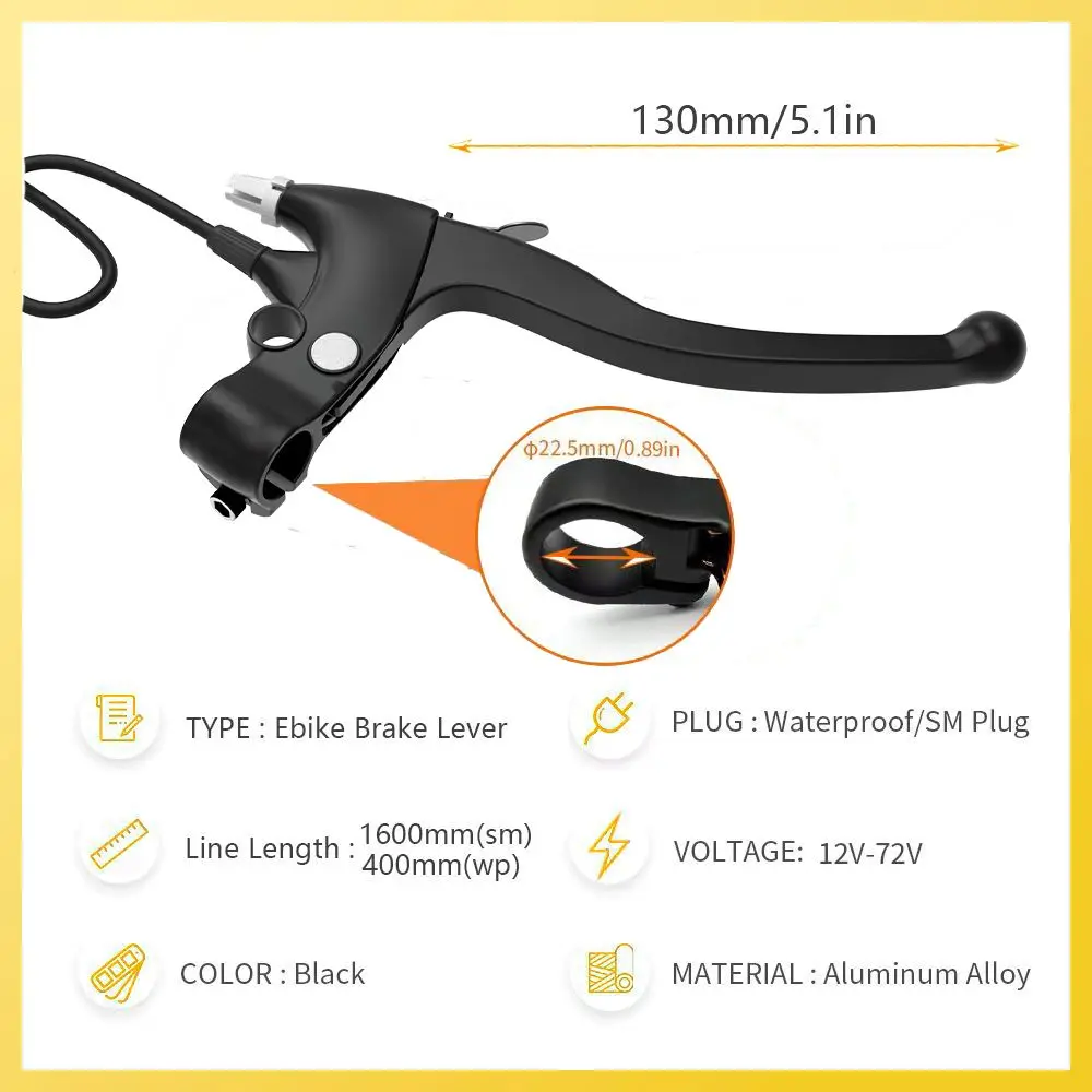 Parking Function Cut Off Electricity Power Electric Bicycle Brake Lever Left Right Side SM/Waterproof Plug E Bike Accessories