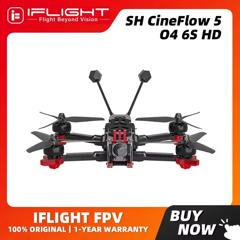 طائرة iFlight CineFlow 5 O4 6S HD 5 بوصة بدون طيار BNF مع محرك XING2 2207 2050KV / O4 Air Unit Pro لـ FPV سينمائي حرة #1