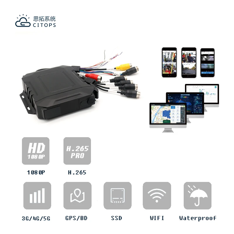المهنية سيارة Dvr 4 Ch قناة المحمول Dvr Ssd القرص الصلب Mdvr Cmsv6 نظام مراقبة Mdvr لإدارة الأسطول