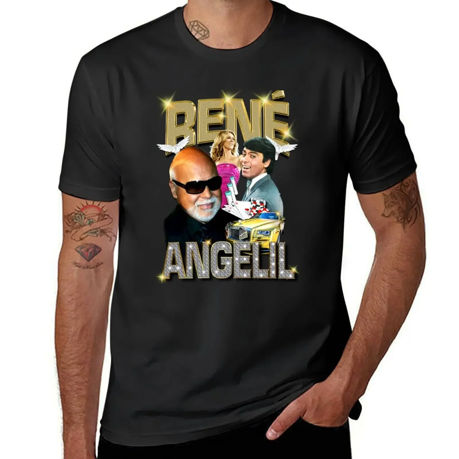 René Angelil (Bling Bling) T-Shirt graphic tee shirt animal prinfor boys oversized t shirt mens t shirts top quality