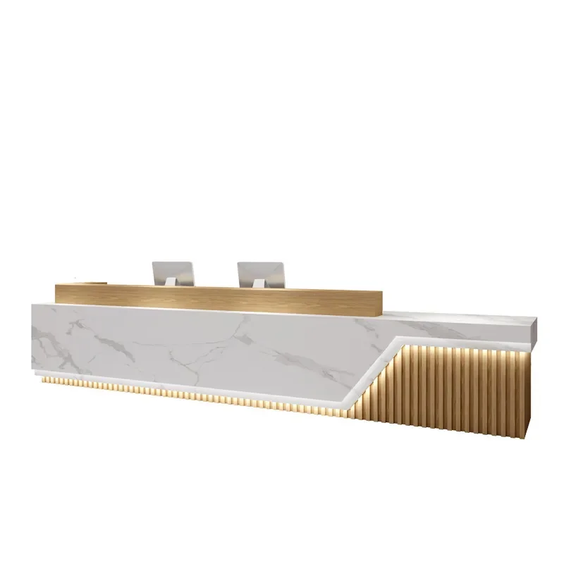 Multifunctional Painted Checkout Bar Counter, Simple Modern Reception Front Desk for Company, Hotel, Beauty Salon