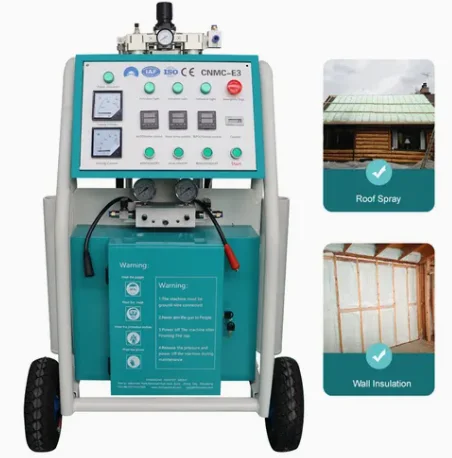 Mobile Air Driven Polyurethane Foam Spraying Machine Two Component Injection Tool Heated Hose for Container Wall Roof