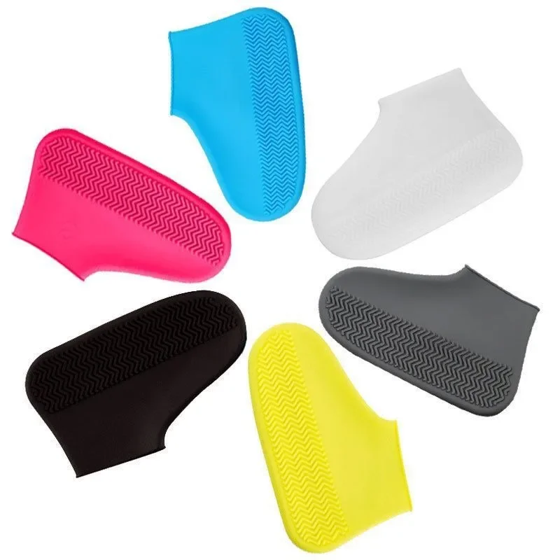 Cubrezapatos de silicona impermeables, cubrezapatos de goma antideslizantes para días lluviosos, protectores de botas reutilizables, uso en clima húmedo