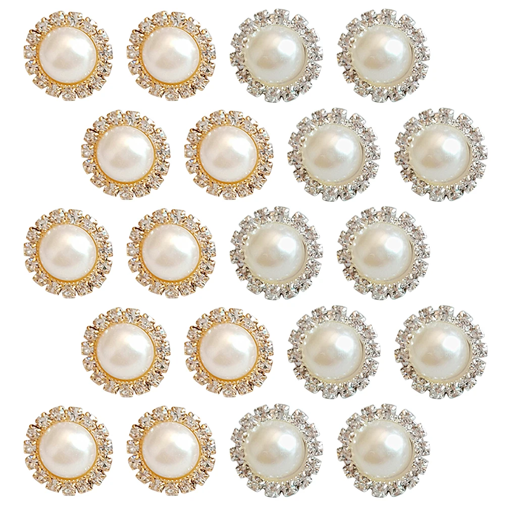 

20Pcs Diy Crafts Premium Hair Pearls Accessories Rhinestone Pearl Decorations For Jewelry Making
