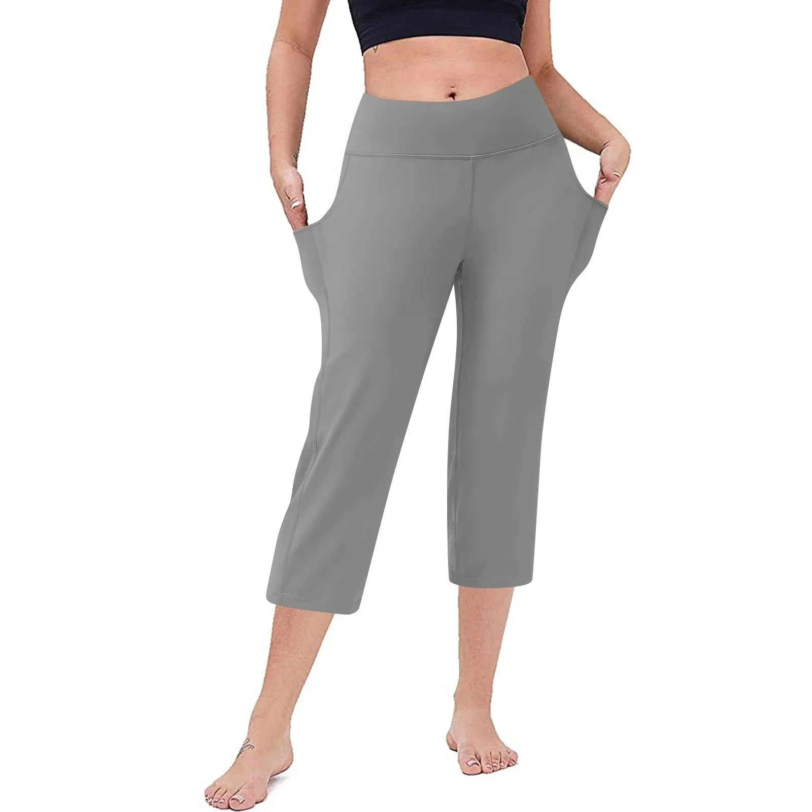 Pantaloncini Cargo sportivi da donna Capris da trekking estivi da donna 3/4 pantaloncini da equitazione al ginocchio con tasche per esterno