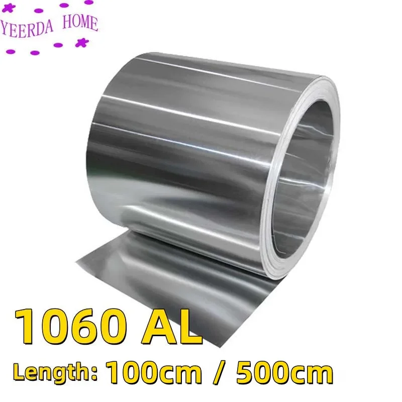 

100cm/ 500cm Length AL 1060 Aluminum Strip Aluminium Foil Thin Sheet Plate DIY Material Washer Wall Thickness 0.1 to 0.5mm