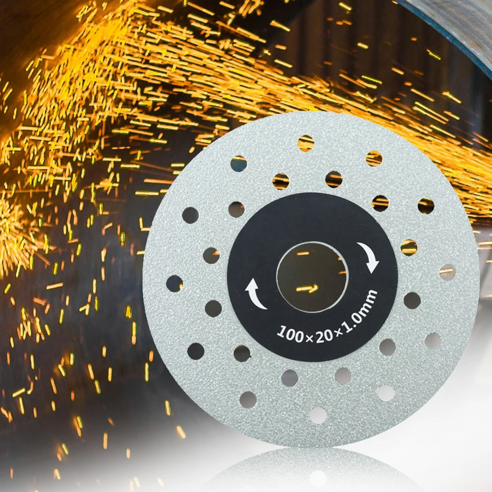 4-Inch/100mm Cutting Blade Porous Widened Diamond Rock Slabs Cutting Disc Slate Flat Grinding Cutting Blade for Stone Ceramic