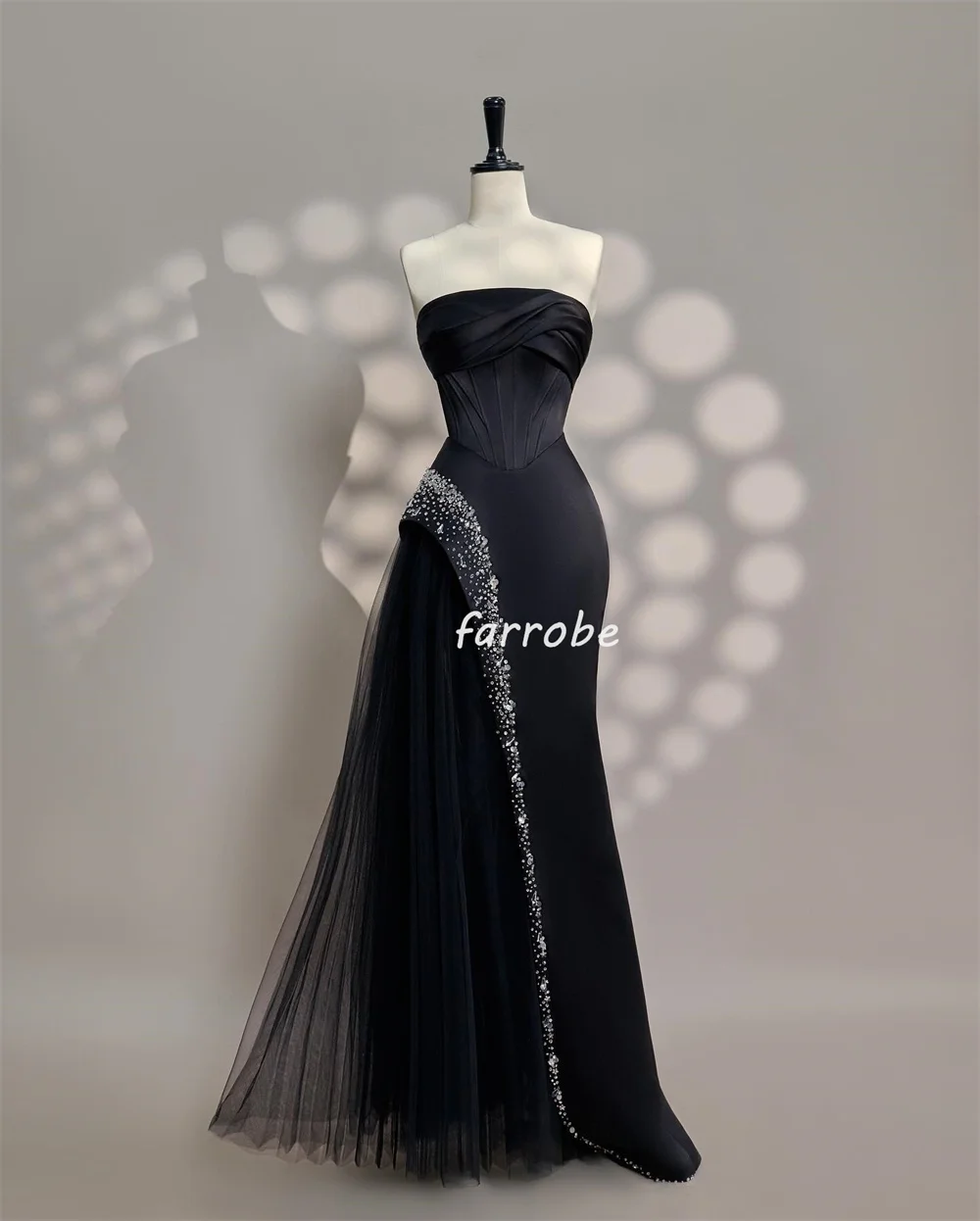 Customized Intricate Fashion Pleat Ruched Tiered Beading Sequined A-line Strapless Long Dresses Bespoke Occasion Dresses Classic