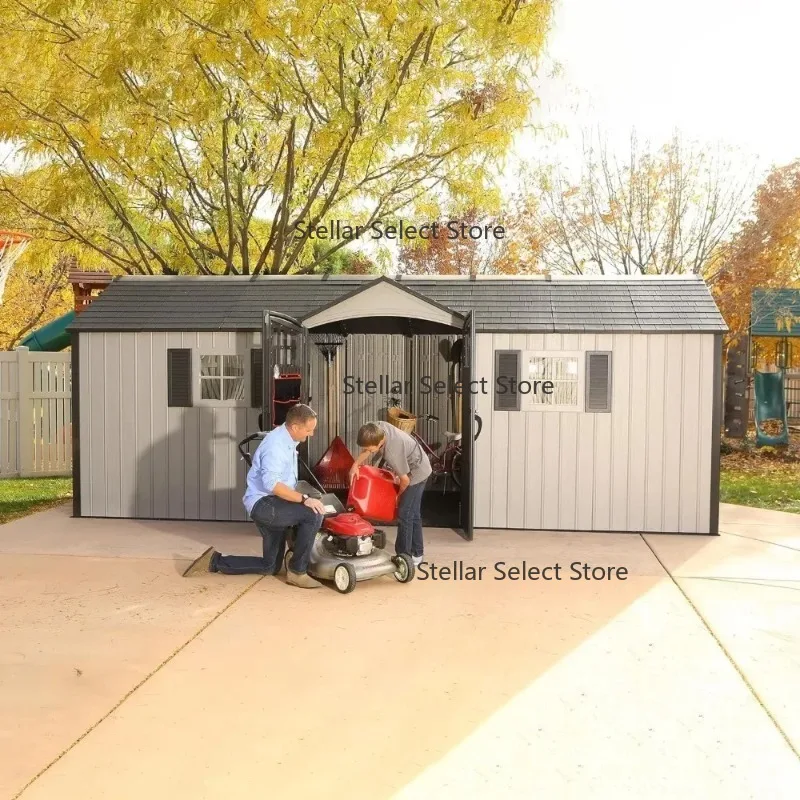 

Y 20 X 8 Ft Outdoor Storage Shed, Desert Sand，Heavy-Steel Trusses Provide Additional Roof Strength，Sheds