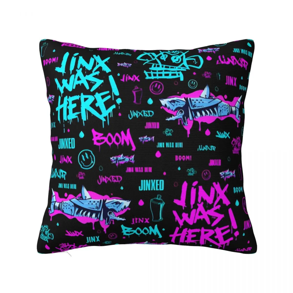 Jinx Arcane Square Pillow Covers Home League Battle Game Legends Cushion Case Cute Decor Pillowcase 40*40
