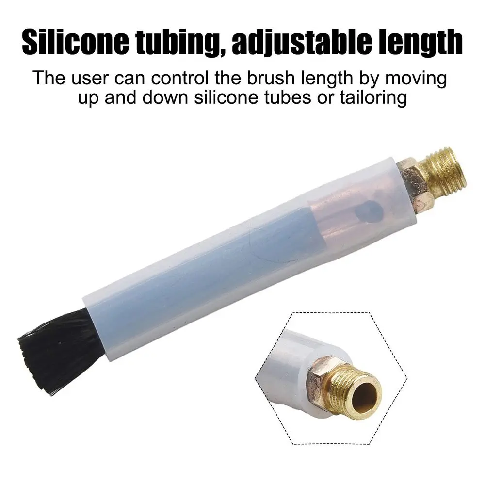 1Pcs M6 M8 M10 Weld Seam Pickling Brush Carbon Fiber Copper Head TIG Weld Cleaning Tool Acid Resistant Heat Resistant Cover