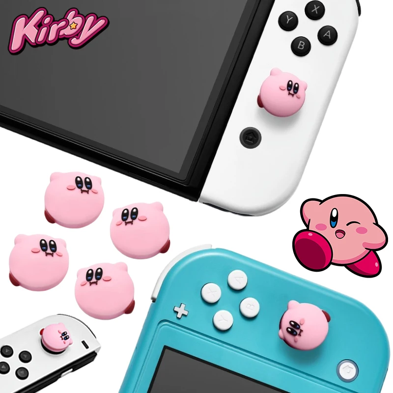 Kirby Switch Thumb Stick Grip Cap Cover for Nintendo Switch Oled NS Joy-con Silicone Button Non-slip Cap Game Accessories Gifts