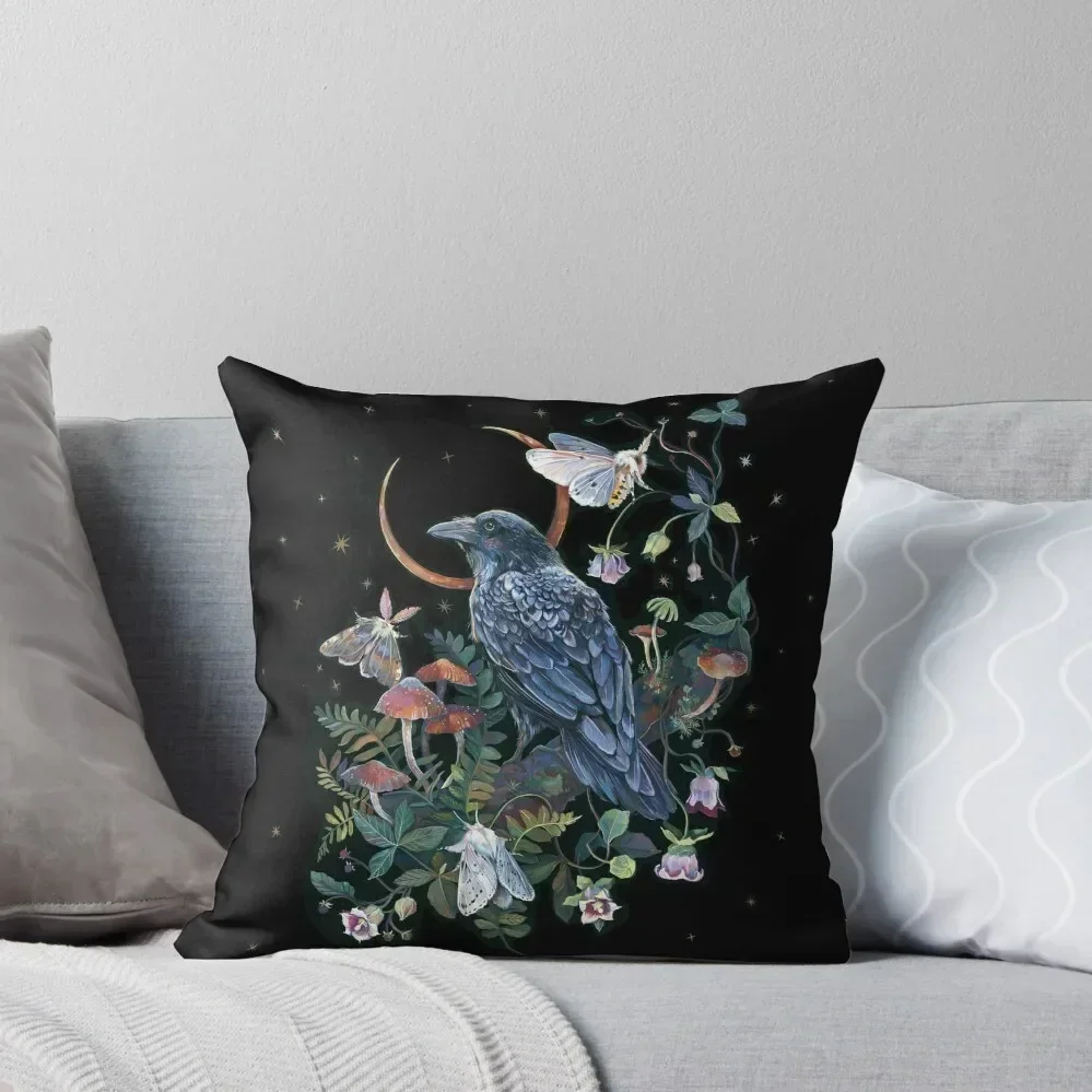 

Moon Raven Throw Pillow christmas cushions covers Decorative Cushions Christmas Covers For Cushions Sitting Cushion pillow