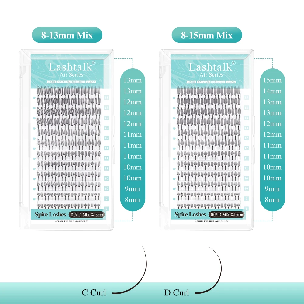 Lashtalk Air Spire Feather Anime Wimpernverlängerung, natürlich, leicht, Manga-Fee, vorgefertigte Fächer, Anime-Fälschungswimpern, Make-up-Werkzeug
