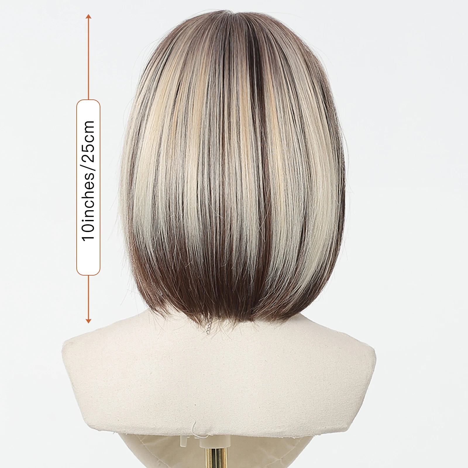 13*6 HD Transparent Lace Front Wigs Natural Hairline Short Straight Synthetic Wigs For Women Daily Party Brown Mixed Blonde Wigs