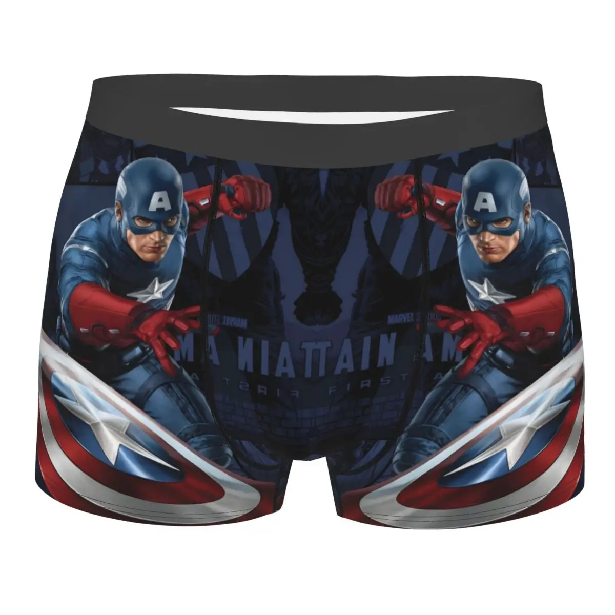 

Нижнее белье с рисунком Капитана Америки на заказ, мужские крутые трусы-боксеры с принтом супергероя, шорты, дышащие трусы