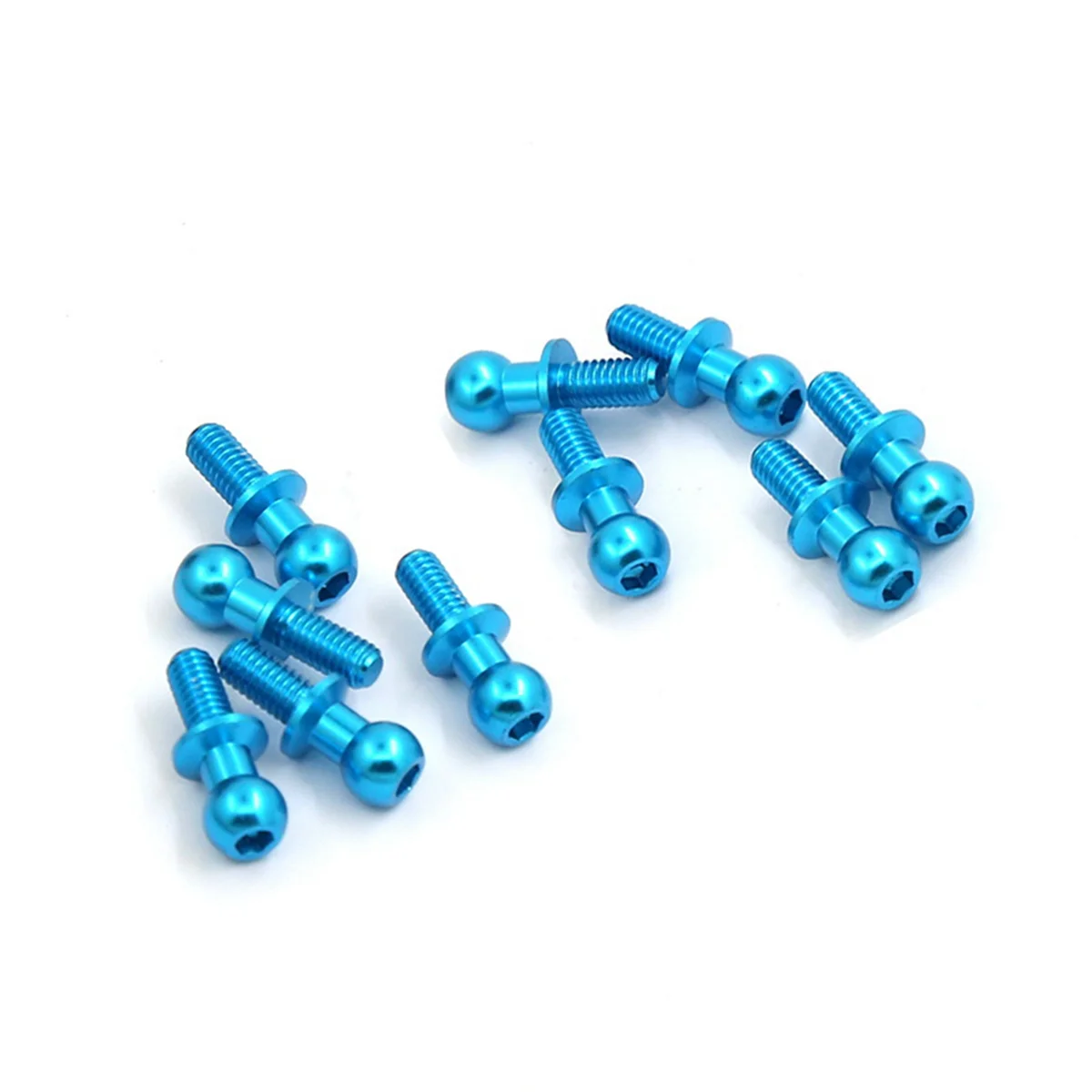 A17I 60Pcs M3 Metal Hex Ball Screws for TT01 TT02 D5 1/10 RC Drift Car Spare Parts Universal,Blue