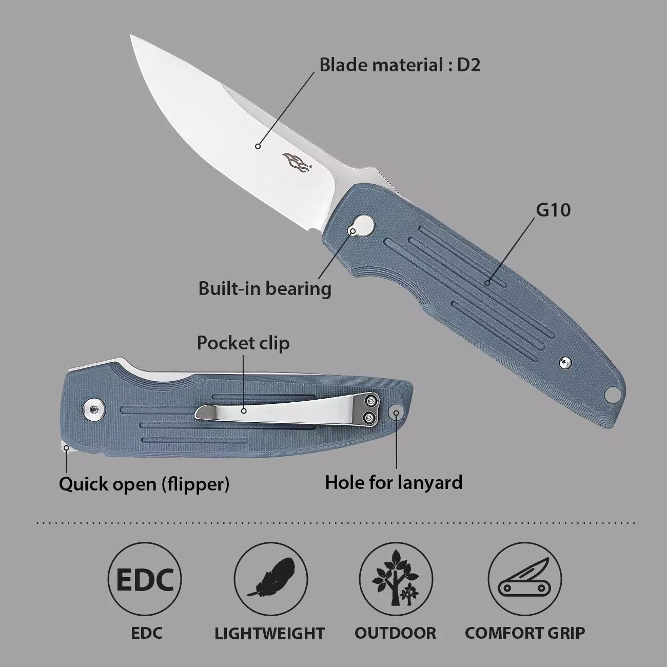 

New 2024 Ganzo FH926 FBKNIFE 60HRC D2 Blade G10 Or Carbon Fiber Handle Folding Knife Outdoor Survival Tool Pocket Knife EDC Tool