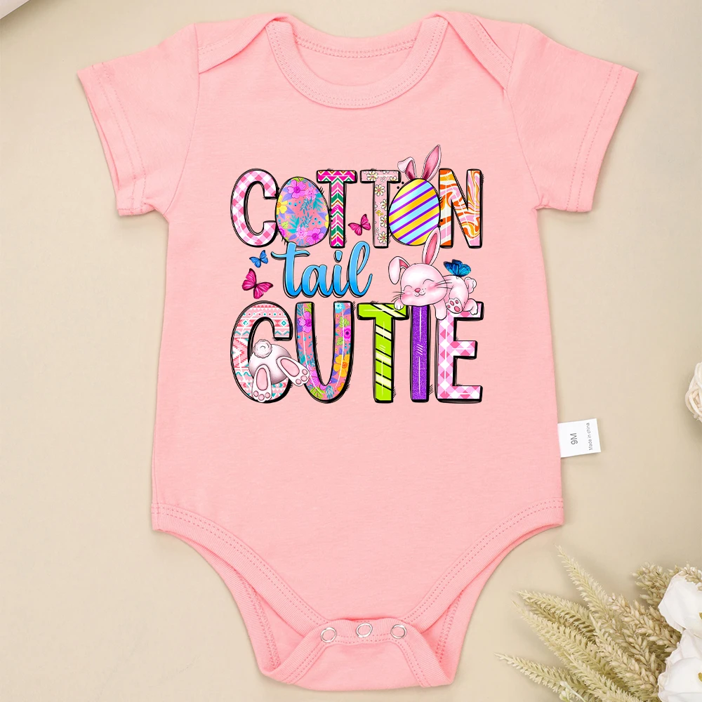 

Easter Egg Cottontail Rabbit Cutie Baby Girl Clothes Cartoon Sweet Style Newborn Onesies High Quality Cotton Cozy Skin-friendly