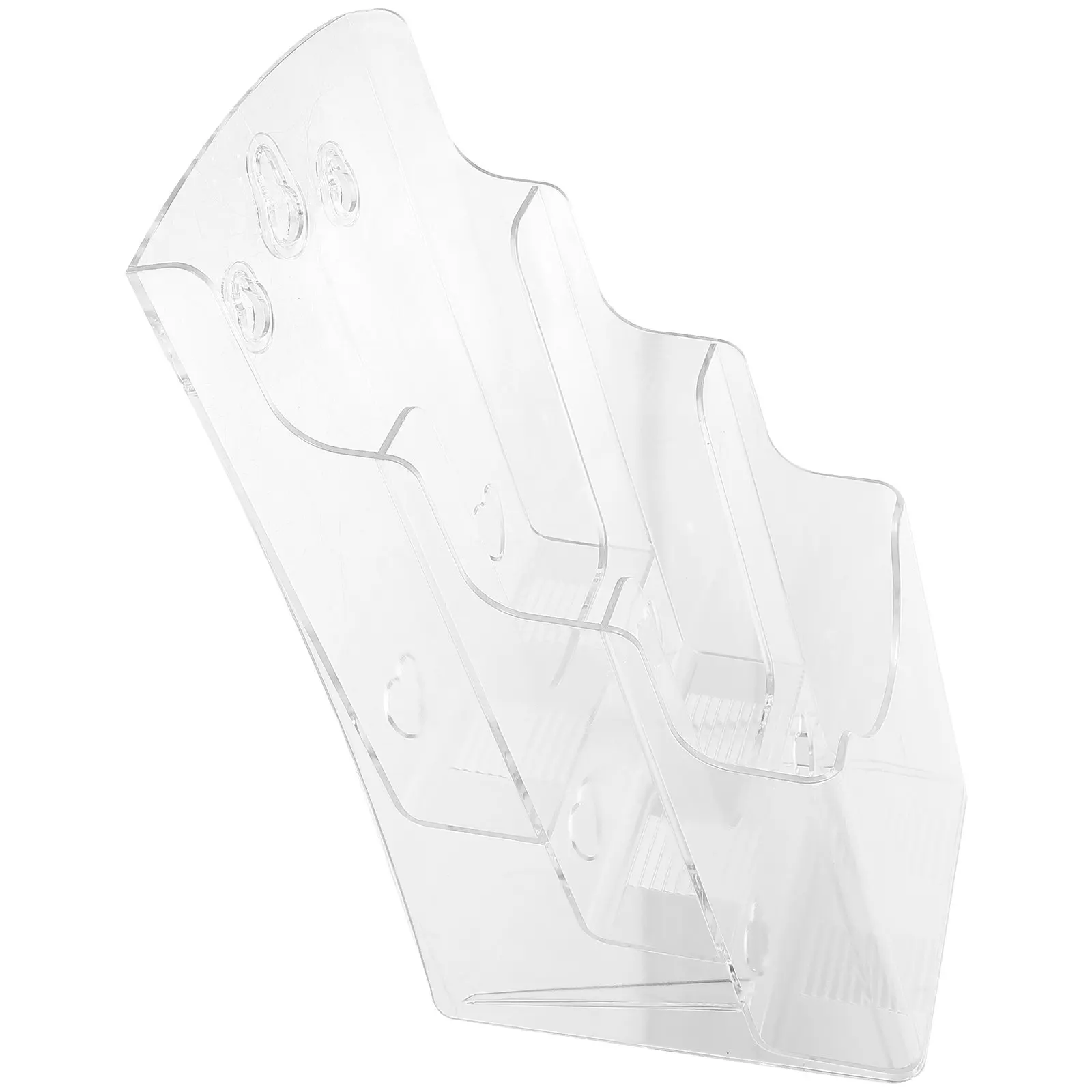 Premium Desktop File Rack for Magazines Books Documents Organized Sloping Design Clear Acrylic Brochure Holder Pamphlet Stand