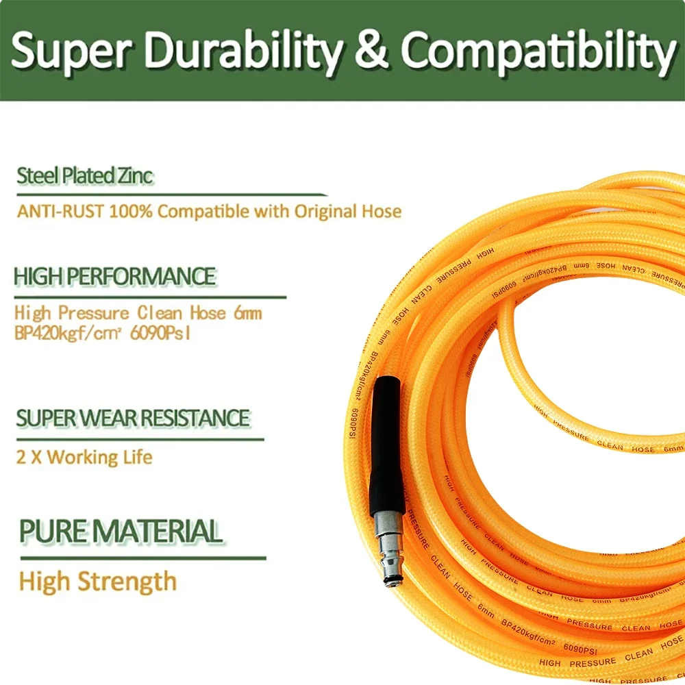 For LAVOR/Makita/Patriot/Bosch 0.5~40M Fiber Reinforced PVC Pipe High Pressure Cleaning Extension Hose PE Kit Pressure Washer