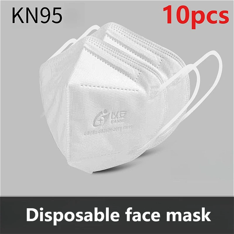 10 قطعة قناع واقٍ يمكن التخلص منه KN95 أقنعة قناع الغبار N95 قناع الوجه تنفس KN95 قناع الوجه في الهواء الطلق السلامة الصحية واقية #4