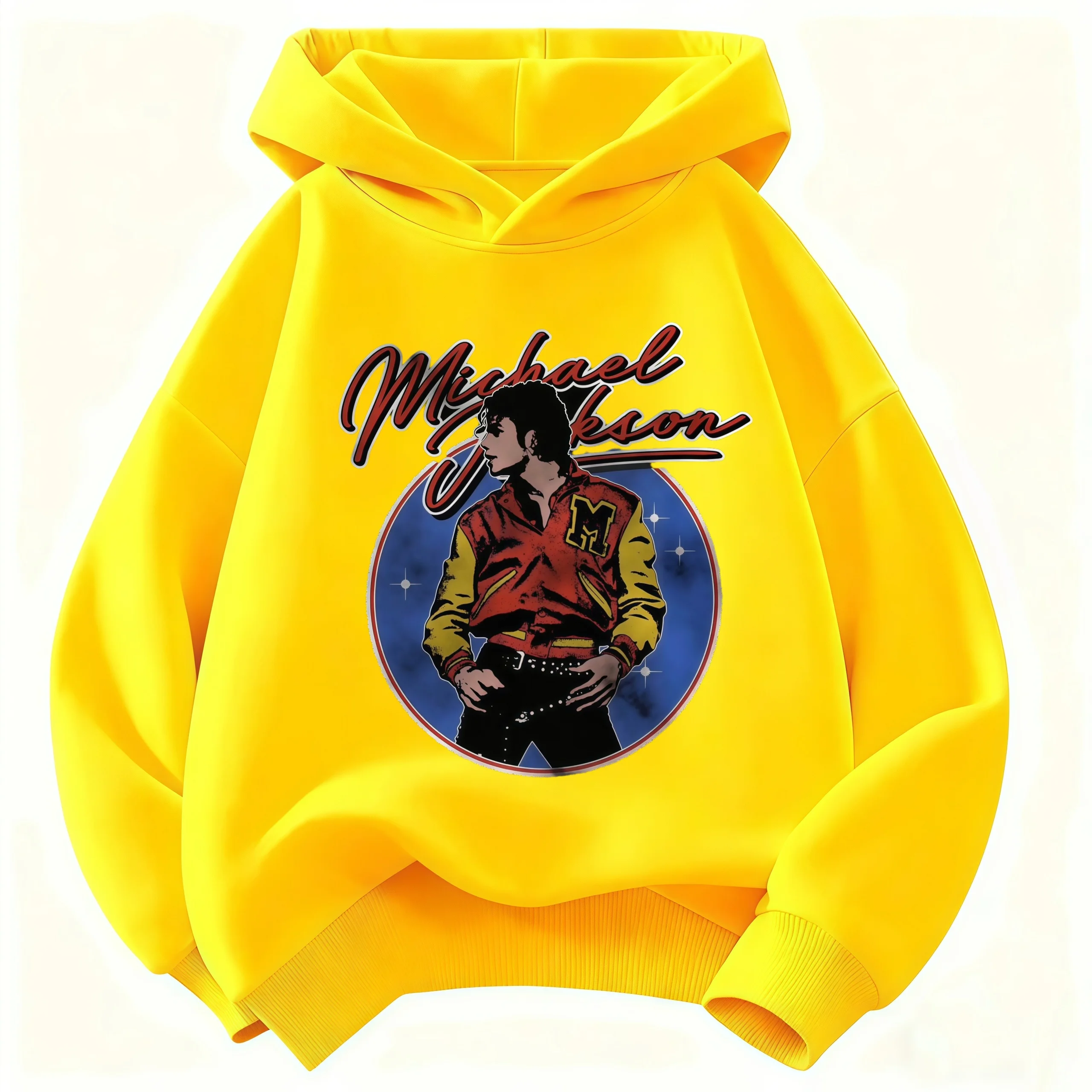 Children Hooded Sweatshirt Michael Jackson Who's Bad Album Portrait Print Pullover Kids Boys Girls Fashion Casual Hoodie