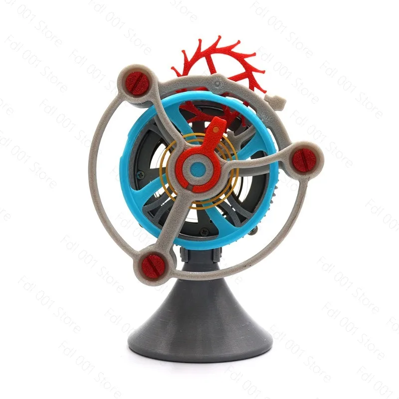 3D Printed Tourbillon Gear Transmission Mechanical Model Power Unit Rotating Escapement Structure Decompression Toy Gift