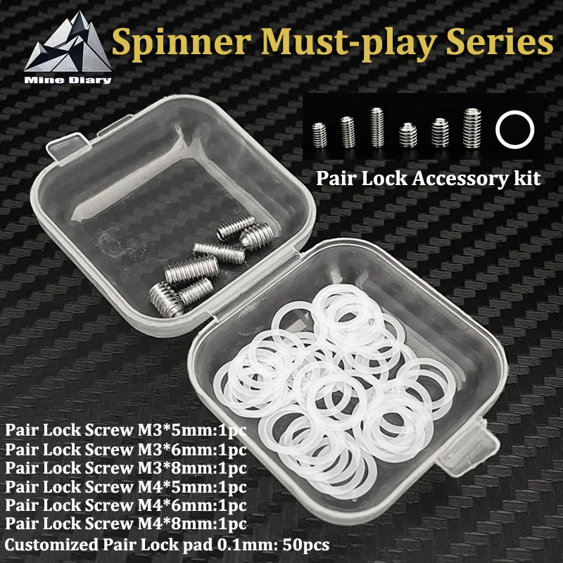 EDC Fidget Spinner Pair Lock Gaskets and M3&M4 Center Pillar Central Spindle Screw Fingertip Gyroscope Fidget Toy Accessories