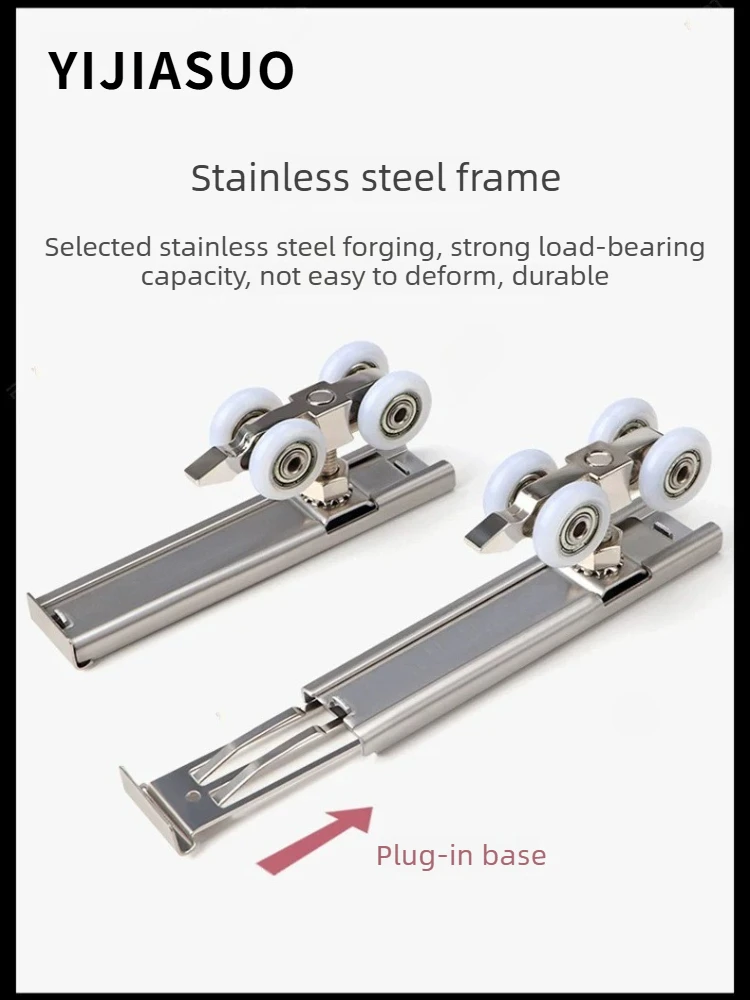 Wooden Sliding Door Top Roller, Silent Hanging Wheel Pulley for Top-Hung Sliding Door, Kitchen Offset Door Hardware with Track