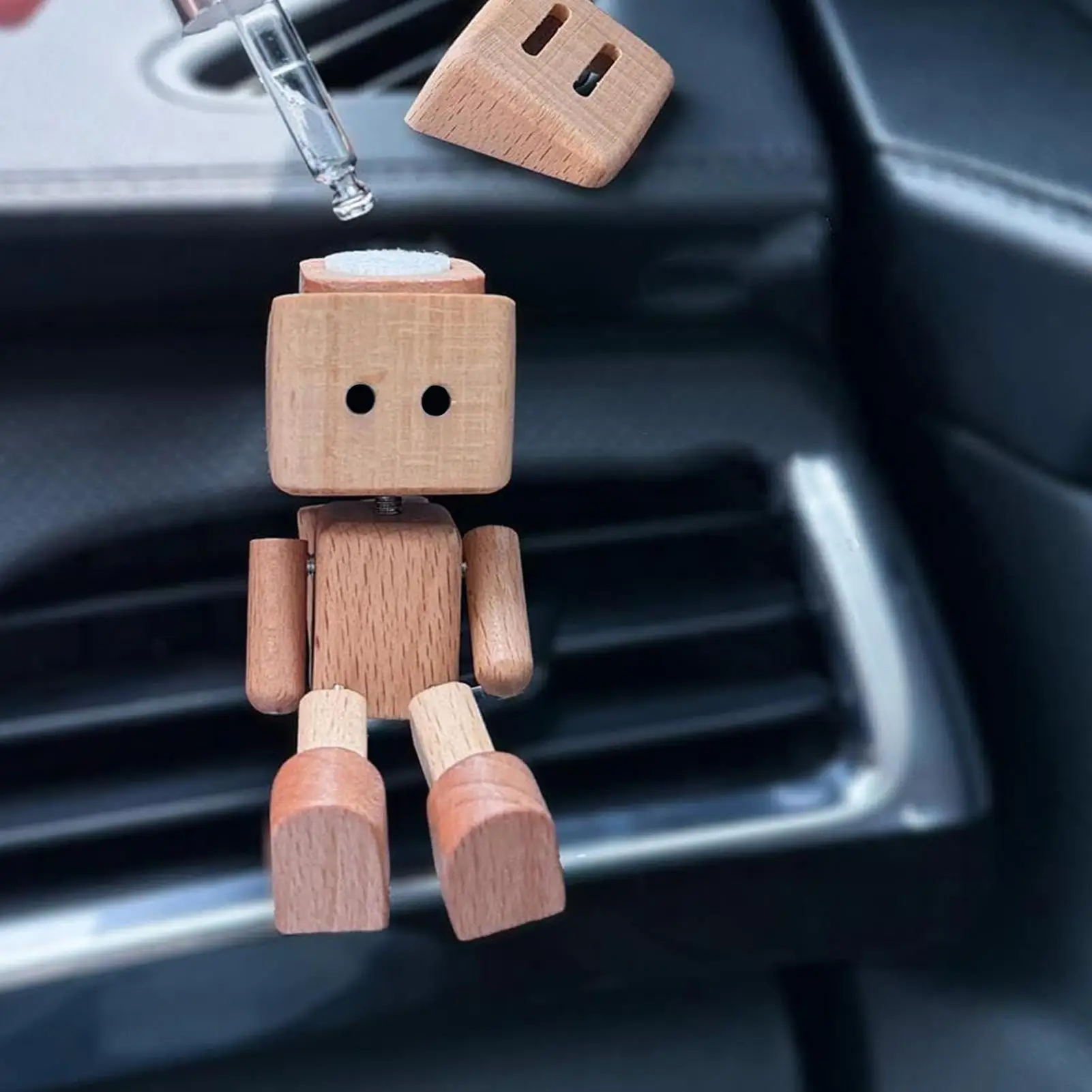 

Shaking Feet Wooden Doll Car Dashboard Decoration Car Accessories Sculpture Decor for Sedan Truck SUV RV Living Room Home
