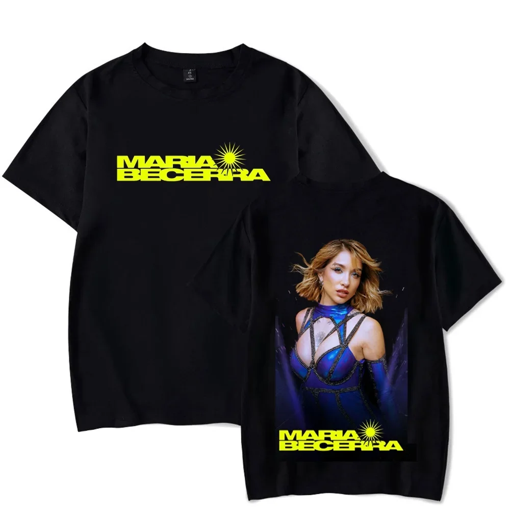Maria Becerra Tour 2025 Merch T-shirt Vintage Oversized Summer Fashion Trend Short Sleeved Top
