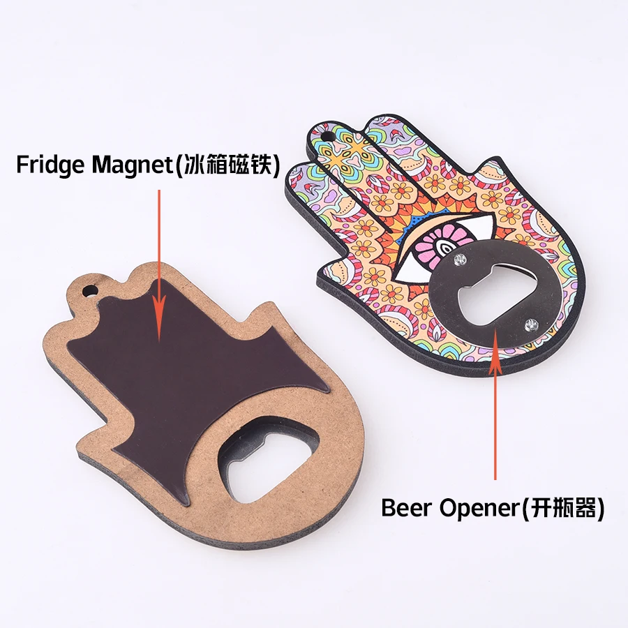 1PC Creative Ceramic Hand Refrigerator Magnetic Stickers Hamsa Angel Eye Bottle Opener for  Home Decor