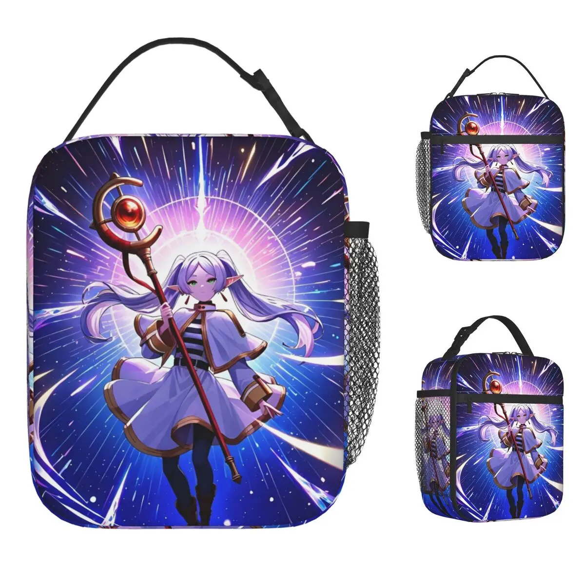 

Sousou No Frieren Lunch Bag Popular Anime Office Lunch Box For Child Fun Designer Thermal Handbags Oxford Convenient Cooler Bag