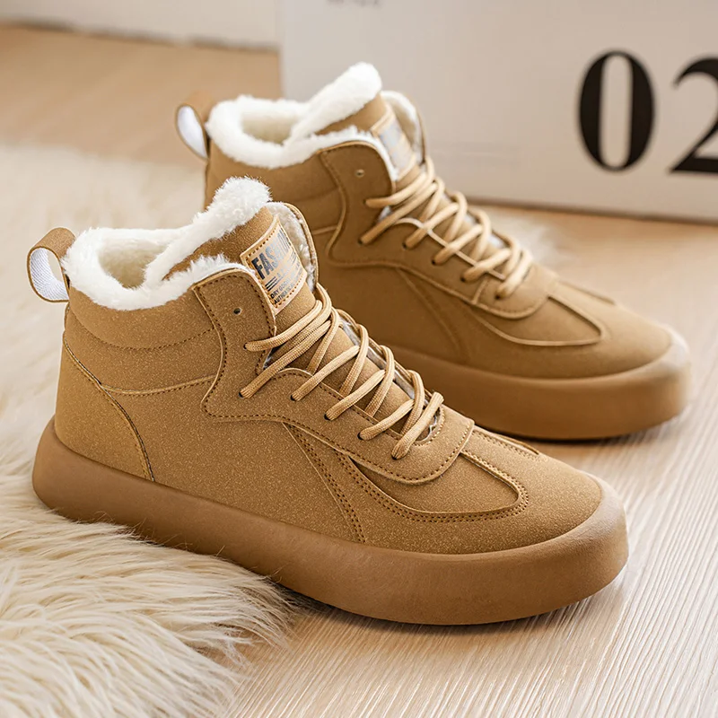 

Мужские осенне-зимние теплые кроссовки на флисовой подкладке с толстой подошвой, черные, модные, для подростков, универсальные, для спорта и отдыха, больших размеров