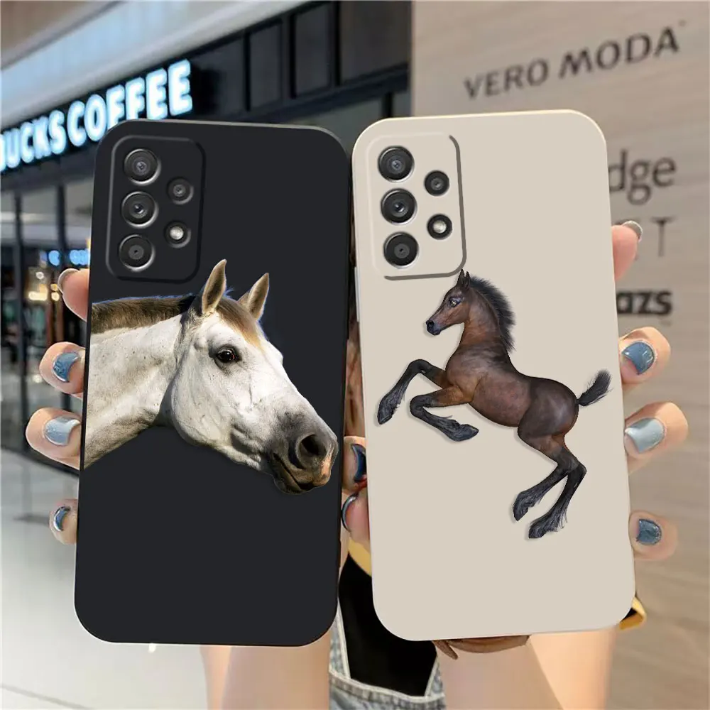 

Handsome Horse Phone Case Shell For Samsung A91 A73 A72 A71 A53 A52 A51 A42 A33 A32 A23 A22 A12 A22S A02S AO3S 4G 5G Colour Case
