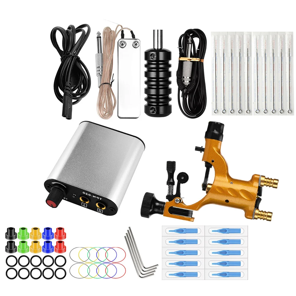 

1Set Professional Tattoo Kit Rotary Tattoo Machine Portable Sturdy Lightweight Complete Set for Artist Beginner Eu Plug