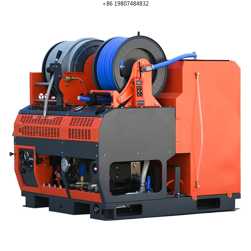 Stainless Steel Water tank Remote Control Pipe Cleaning Machine for  Plumber WS1865-pro 2600psi16gpm Drain Jetting Machine 500L