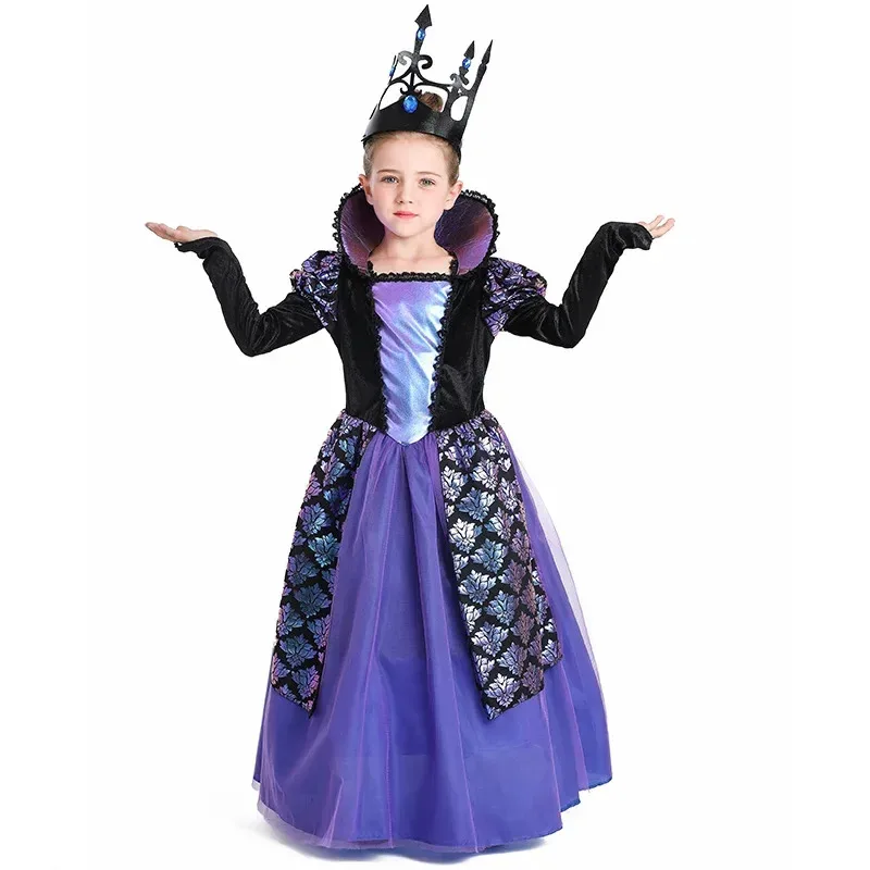 Costume da principessa di corte medievale per cosplay di Halloween per bambini, vestito storico per ragazze per feste