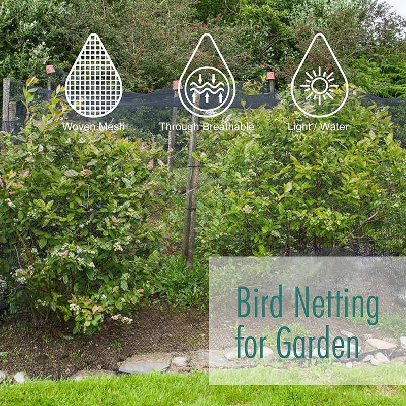 

2pack Garden Netting Anti Birds Perfect for Garden Plants Fruit Trees Vegetables Protection, Heavy Duty and Reusable