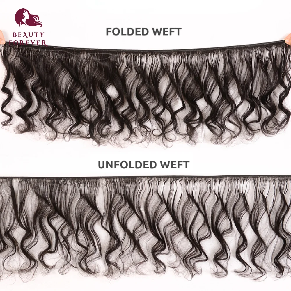 Beauty Forever Brazilian Loose Wave Human Hair Weaves Bundles With Lace Closure 4*4 Free Part 3pcs Virgin Human Hair Wefts