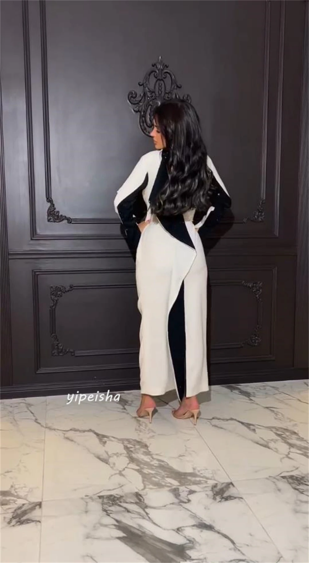 Personalizado jiayigong jérsei lantejoulas ruched quinceanera a linha gola alta sob medida ocasião vestido midi vestidos arábia saudita