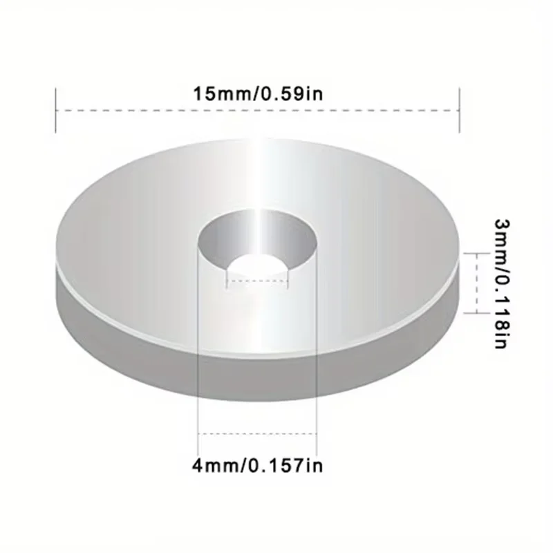 20 piezas/juego de imanes redondos pequeños con orificio hueco – Imán de disco de 15x3 mm, orificio de 4 mm